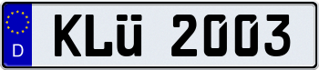 EEC German License Plate 000000